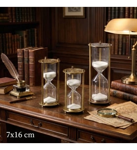 Dekoratif Cam Kum Saati Modern Tasarım 7x16 cm
