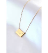 316L Çelik Gold Renk Gizli Bölmeli Not Koyulabilir Bölme Sürgülü Kadın Kolye (Gümüş)