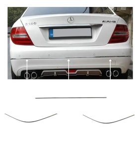 Mercedes w204 Arka Tampon Nikelajı 3 Parça 2011-2013