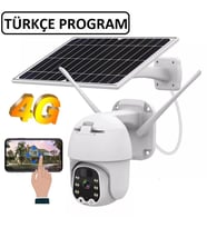 Sim Kartlı 4g Ptz 360 Hareketli Solar Güneş Enerjili 1080p Kamera Türkçe Program Son Sürüm