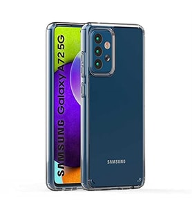 Coverzone Galaxy A72 ?le Uyumlu K?l?f Transparan Z-Coss GlassElegance TPU Tam Koruma Arka Kapak ?effaf Renk