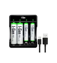 I-Gen G479 4'lü Pil Şarj Aleti + 2 Adet AA 2700 mAh + 2 Adet AAA 900 mAh Şarjlı Kalem Pilli Set 1.2V Ni-MH
