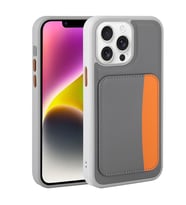 Lexroo iPhone 16 Pro Max Kılıf Kartlıklı X-Kart Silikon Kılıf - Koyu Gri