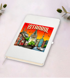 İstanbul Tasarımlı Beyaz Defter