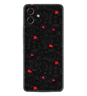 Samsung Galaxy A07 (SM-A075F) Kılıf Boutique Baskılı Resimli Siyah Kalp ve Ok Pcode -064