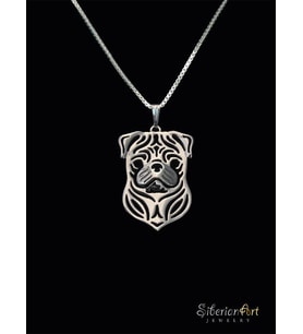 Gümüş Pug Kolye