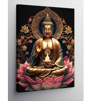 Kanvas Tablo Buda Heykeli Ve Lotus Çiçeği