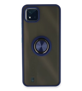 Newface Realme C11 2021 Kılıf Montreal Yüzüklü Silikon Kapak - Lacivert