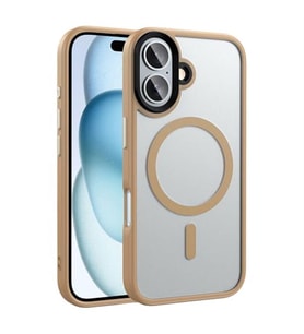 Coverzone ?Phone 16 Plus ile Uyumlu Sert PC Arka Y�zey Wireless ?arj �zellikli Buzlu Saydam ZF Kapak