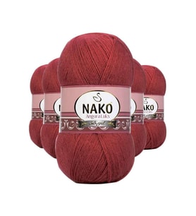 5 Adet Angora Lüks El Örgü İpi Bordo 6679