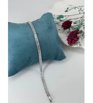 Rodyum Zirkon Taşlı Pirinç Zirkon Bileklikler 18+1 Cm - Kbl0292
