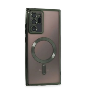 Samsung Galaxy Note 20 Ultra Kılıf Kross Magneticsafe Kapak - Koyu Yeşil