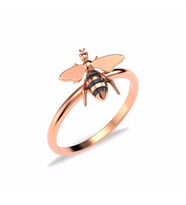 Mineli Arı Rose Gümüş Yüzük