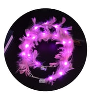 Led Işıklı Rengarenk Yanan 3 Fonksiyonlu Otrişli Parti Tacı Pembe Renk 12x12 cm NessiWorld