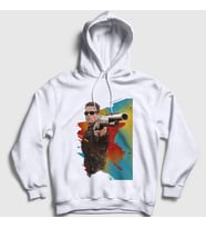 Presmono Unisex Beyaz Shotgun Film The Terminator Kapüşonlu Sweatshirt 411543tt