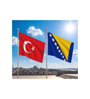 TRY Bayrağı ve Alpaka Kumaş Türk Bayrağı 2'li Set 100x150cm