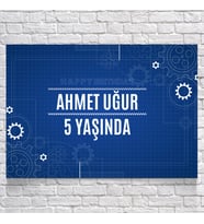 Mühendis Temalı Doğum Günü Afişi