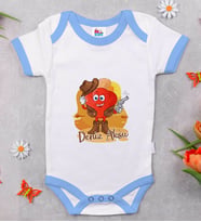 BK Kids Kişiye Özel Mavi Bebek Body Zıbın - Model 190