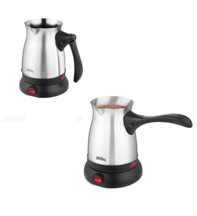 ÇELİK ELEKTRİKLİ CEZVE TÜRK KAHVE MAKİNESİ - 6FİNCAN=500ML 360 DERECE KABLOSUZ KULLANIM 600W SCM-2992 (5343)
