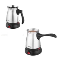 ÇELİK ELEKTRİKLİ CEZVE TÜRK KAHVE MAKİNESİ - 6FİNCAN=500ML 360 DERECE KABLOSUZ KULLANIM 600W SCM-2992 (5343)