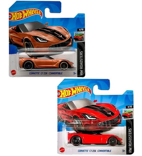 Hot Wheels Corvette C7 Z06 Convertible 2 Araç Set Kırmızı & Metalik Kahverengi (1/64)