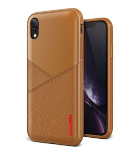VRS iPhone XR ile Uyumlu Leather Fit Label Kılıf Brown