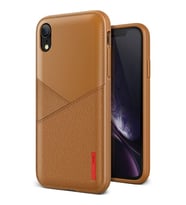 VRS iPhone XR ile Uyumlu Leather Fit Label Kılıf Brown
