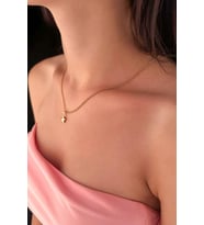 14 Ayar Altın Halka Doch Zincir Yıldız Kolye (Sarı)