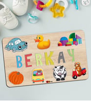 BK Toys Çocuklara Özel İsimli Büyük Boy Ahşap Eğitici Yapboz Puzzle 50x30cm - Model 10