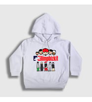 Presmono Unisex Çocuk Beyaz Logo Limp Bizkit Kapüşonlu Sweatshirt 554587tt