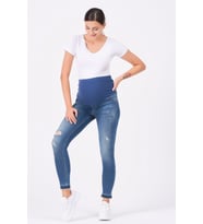 Busa Hamile Jean Skinny Mavi