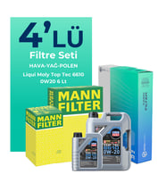MANN Mercedes GLC180 Benzin Filtre Bakım Seti Liqui Moly Motor Yağlı (2022-2025) 4 Lü