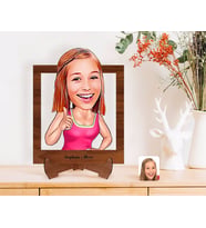 BK Gift Kişiye Özel Abla Karikatürlü Ahşap Standlı 3D Biblo-1 (Beyaz)