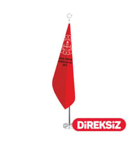 Okul Telalı Makam Bayrağı - Simsiz (Kırmızı)
