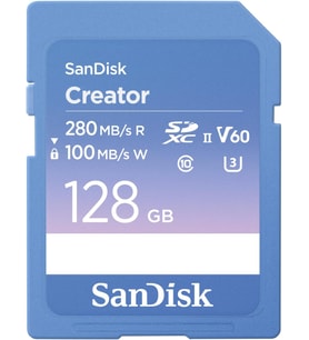 Sandisk Creator Sd-Uhs-Ii Hafıza Kartı 128 Gb (Dslr Ve Aynasız Kameralar, 6K Video, V60, Uhs-Ii, 280 (Çok Renkli)