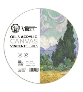 Vincent Oil & Acrylic Canvas White Daire Tuval Dokulu Blok 300 gr 35 cm 10 Sayfa 