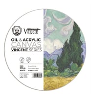 Vincent Oil & Acrylic Canvas White Daire Tuval Dokulu Blok 300 gr 35 cm 10 Sayfa 