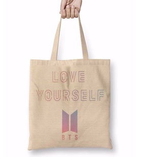 Love Yourself Bts Bez Çanta Uzun Saplı