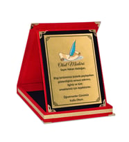 Kişiye Özel Okul Müdürü Tasarımlı Kadife Plaket