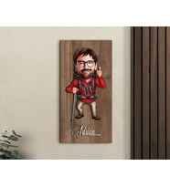 BK Gift Kişiye Özel Gezgin Karikatürlü Kabartma Figürlü Ahşap Tablo-1 Arkadaşa Hediye, Sevgiliye Hediye, Duvar Dekoru