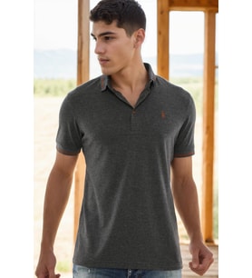 T8586 DEWBERRY ERKEK POLO YAKA T-SHIRT-ANTRASİT-2