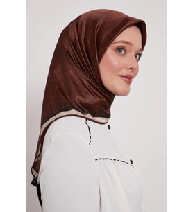 Levidor Kristal Eşarp Bulut Batik Kahve