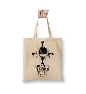 One Piece Child Of The Sea Beyaz Bez Çanta Uzun Saplı Alışveriş Çantası Plaj Çantası