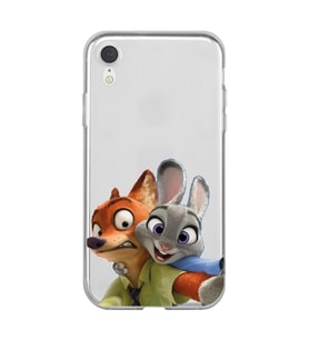 Iphone XR Uyumlu Zootropolis Judy & Nick Tasarımlı Şeffaf Telefon Kılıfı