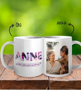 Kişiye Özel Çiçekli Anne Kupa Bardak