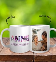 Kişiye Özel Çiçekli Anne Kupa Bardak