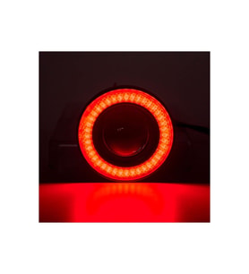 Kırmızı Angel Led Sis Lamba Far Seti Yuvarlak 76 mm Mercekli