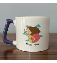 Süper Mom Pelerin Baskılı Mor Kulplu D Kupa