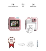 Torima TRM-CMR15 Pembe Dijital Video Kayıt Fotoğraf Çocuk Kamerası Anlık Termal Resim Kağıt Baskılı Yazıcı