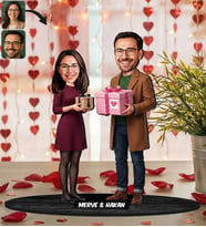 BK Gift Kişiye Özel Sevgili Karikatürlü Ahşap Biblo -2, Fotoğraftan Karikatür, Sevgililer Günü Hediyesi, Ev Hediyesi